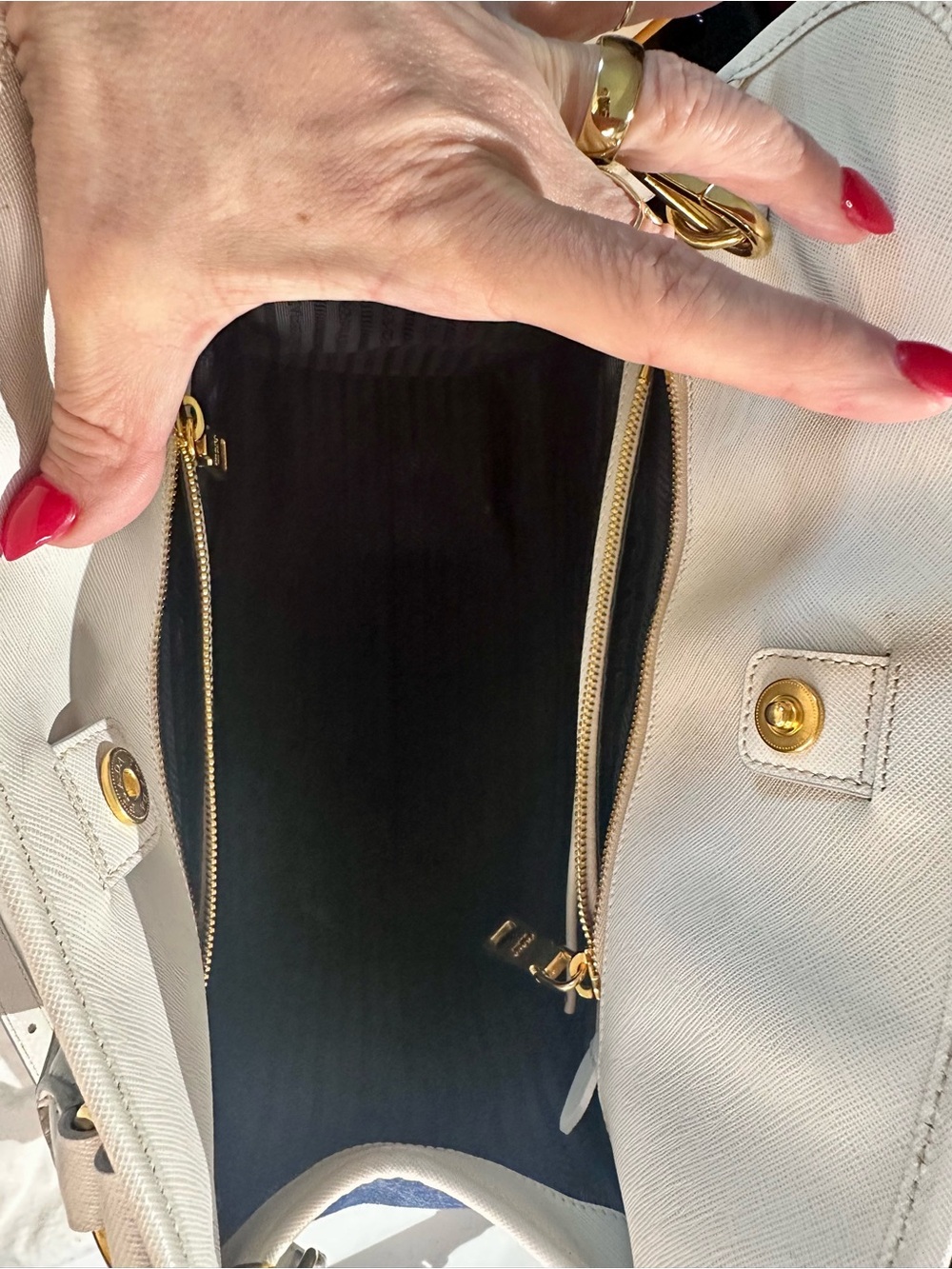 Prada Blue Denim and I our Saffiano Leather Satchel with Gold Hardware - Picture 4 of 15